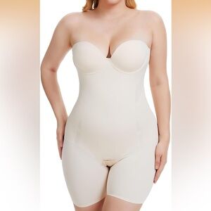 Decorus Strapless Shapewear Bodysuit: Strapless Body Shaper Tummy Control S